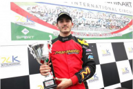 Francesco Iacovacci sul podio del Campionato Italiano ACI Karting
